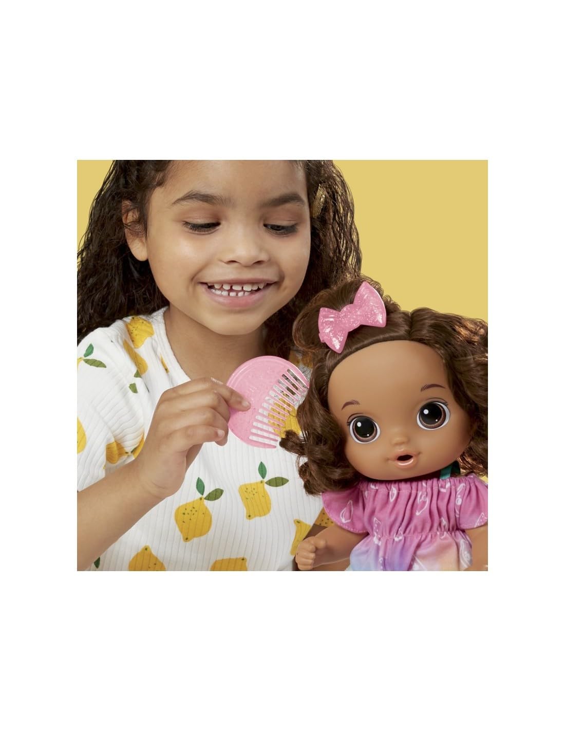 Baby Alive Fruity Sips Doll – 12-Inch Lemon, Pretend Juicer, Drinks & Wets