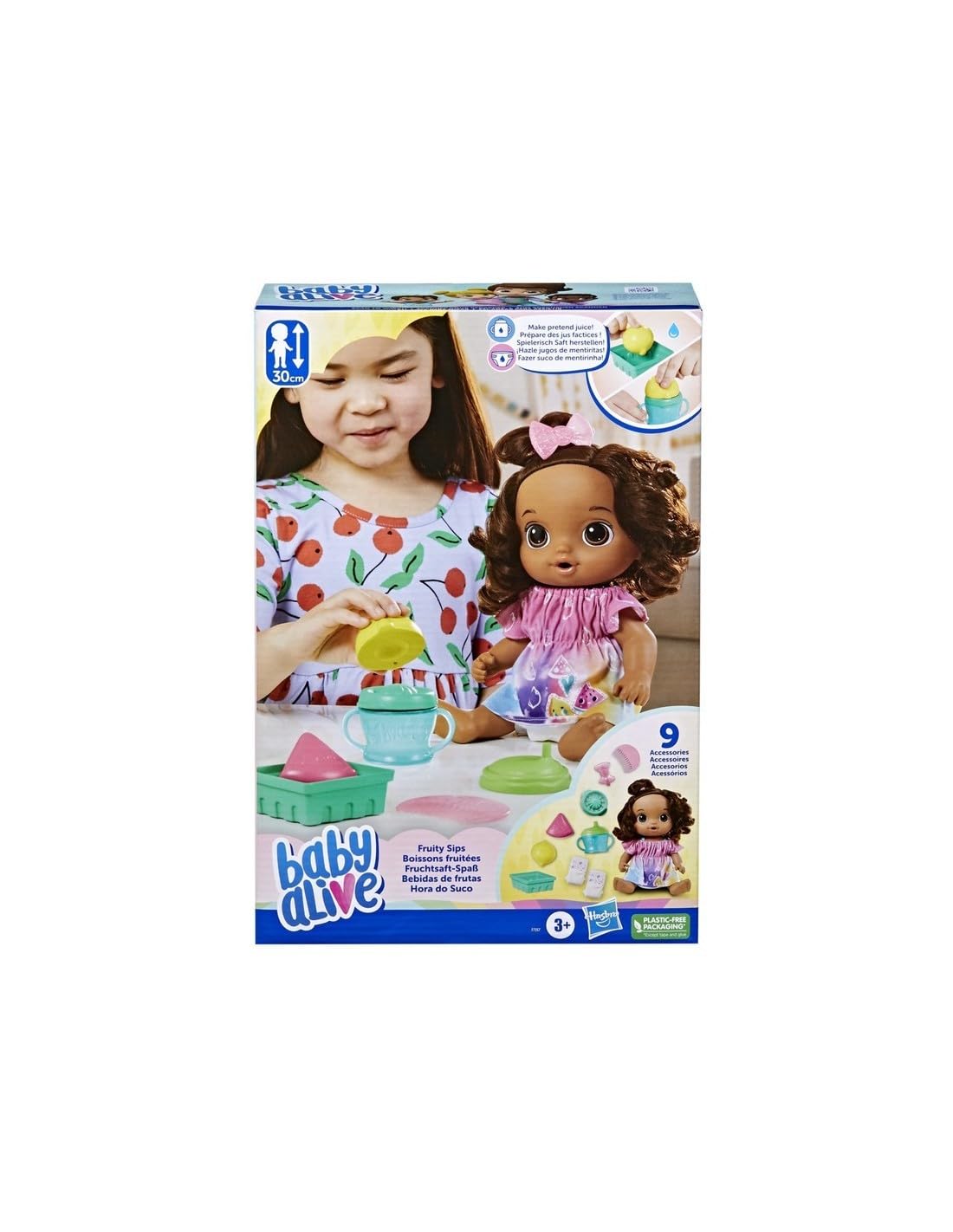 Baby Alive Fruity Sips Doll – 12-Inch Lemon, Pretend Juicer, Drinks & Wets