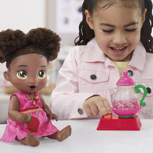 Baby Alive Bubbly Tea Party Berry Boo Doll – 11in with Teapot Accessories