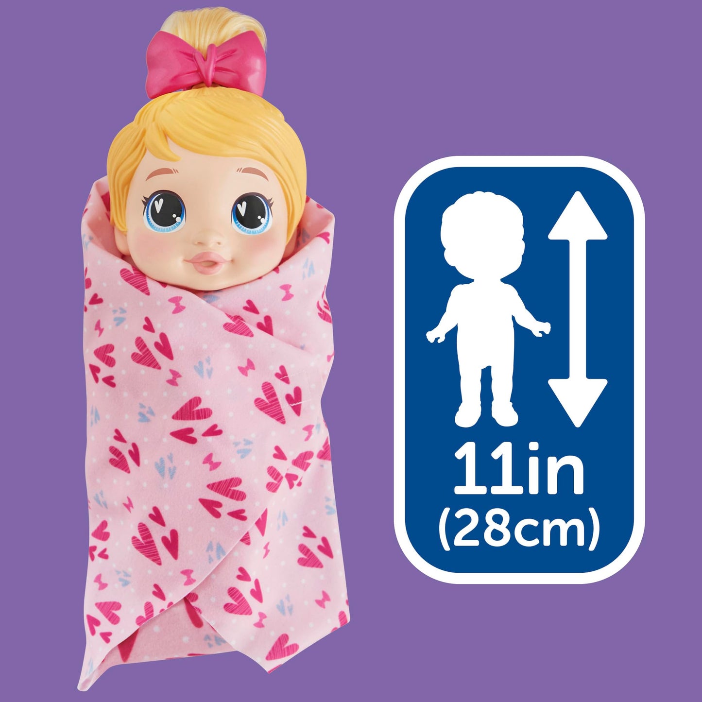 Baby Alive Shampoo Snuggle Harper Hugs Blonde Hair - 11-Inch Water Doll Playset