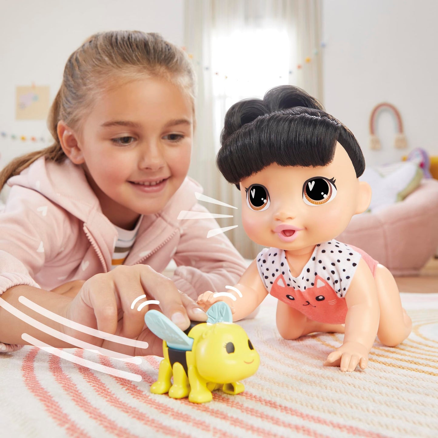 Baby Alive Crawl 'n Play Katie Kat Crawling Baby Doll – 10.75 in, 40+ Sounds
