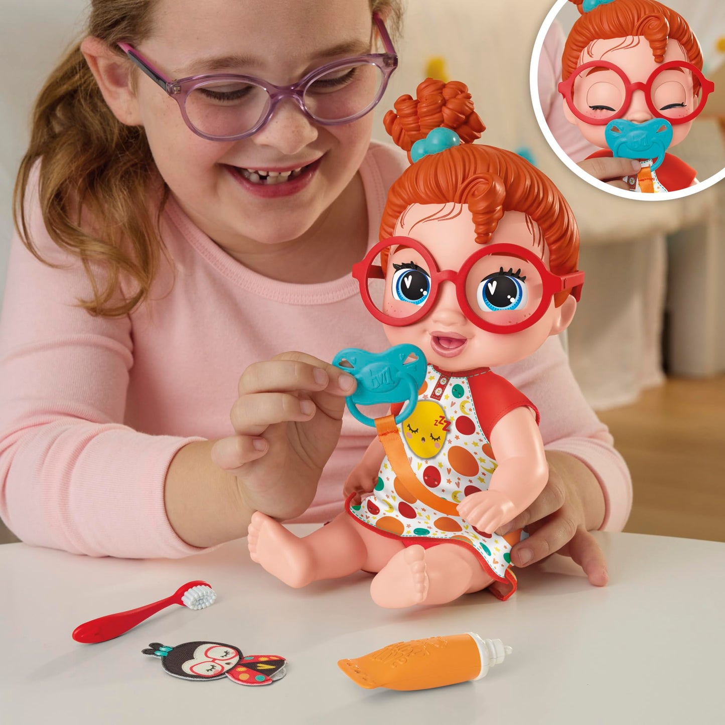 Baby Alive Lil Dreamer Dottie Doodle Sleepy Baby Doll Set - 11in, Red Hair