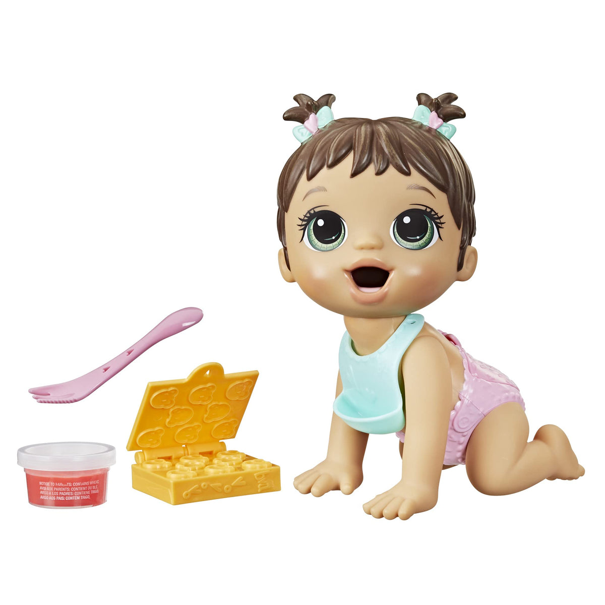 Baby Alive Lil Snacks Doll – Eats and Poops, 8-Inch Snack-Themed Toy for Ages 3+ (Brown Hair)