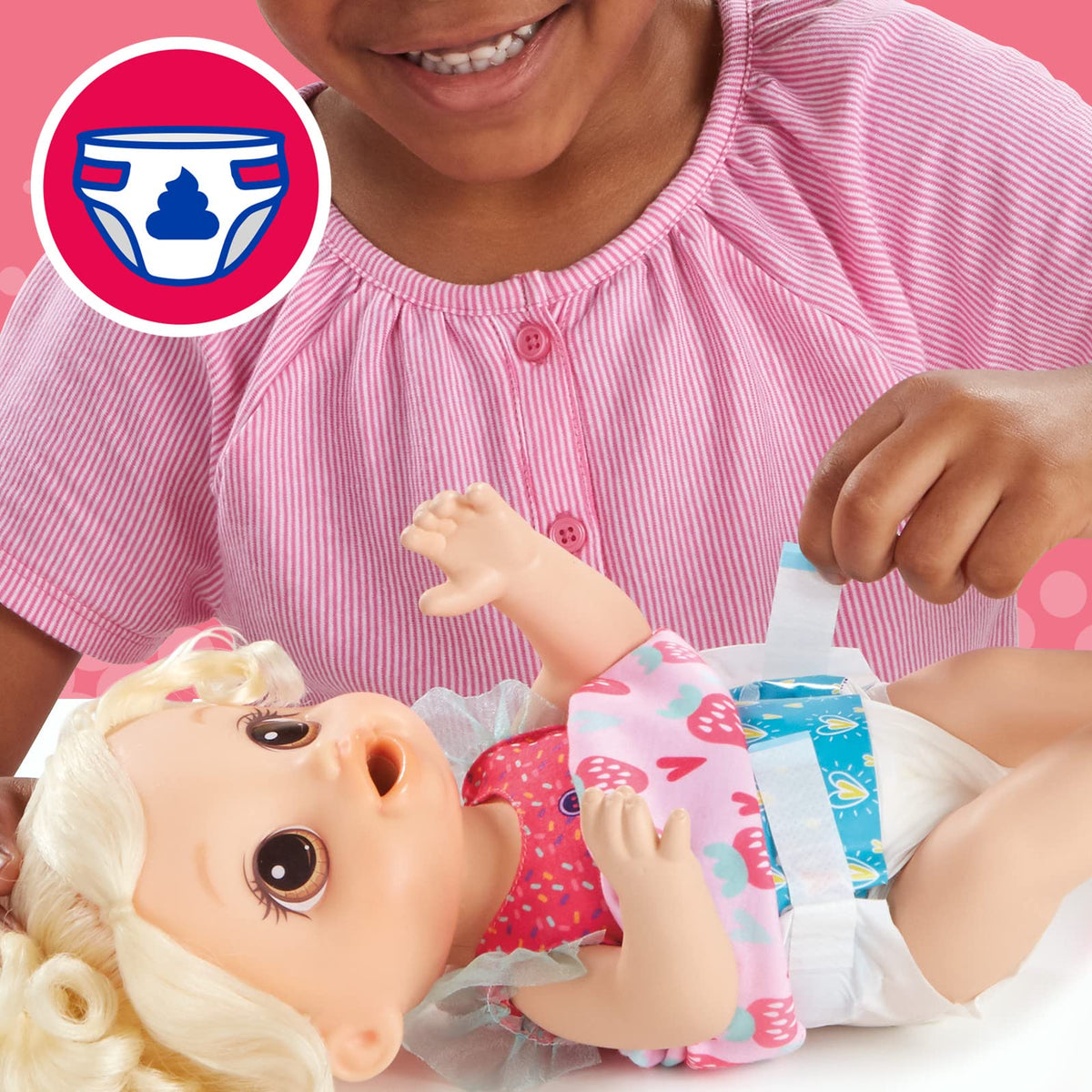 Baby Alive Magical Mixer Baby Doll - Strawberry Shake with Real Toy Blender