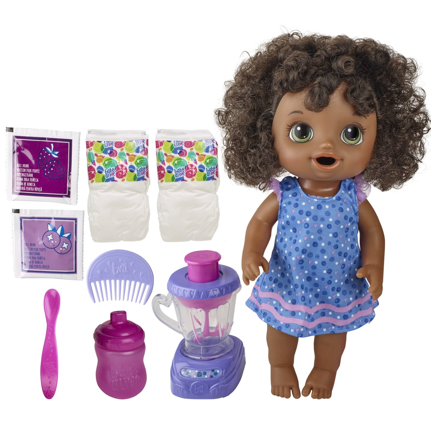 Baby Alive Magical Mixer Blueberry Blast Doll – Blender, Drinks & Wets (Ages 3+)