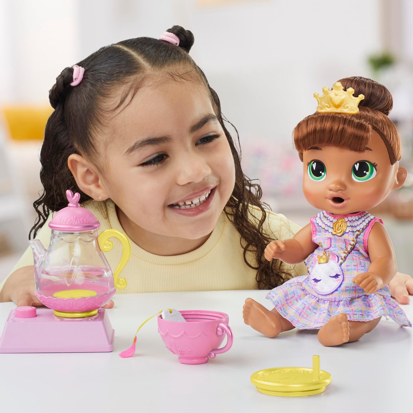 Baby Alive Bubbly Tea Party Sophia Sparkle Doll with Teapot Accessories | 11-Inch Playset for 3+