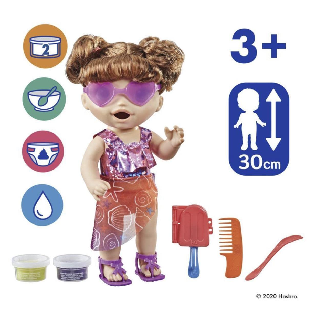 Baby Alive Sunshine Snacks Doll – Eats, Poops & Summer Waterplay | Ages 3+