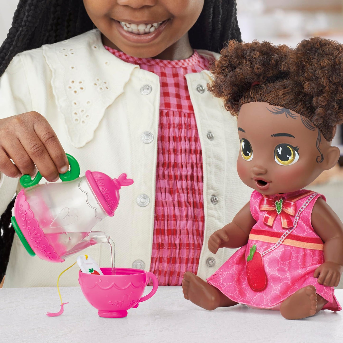 Baby Alive Bubbly Tea Party Berry Boo Doll – 11in with Teapot Accessories