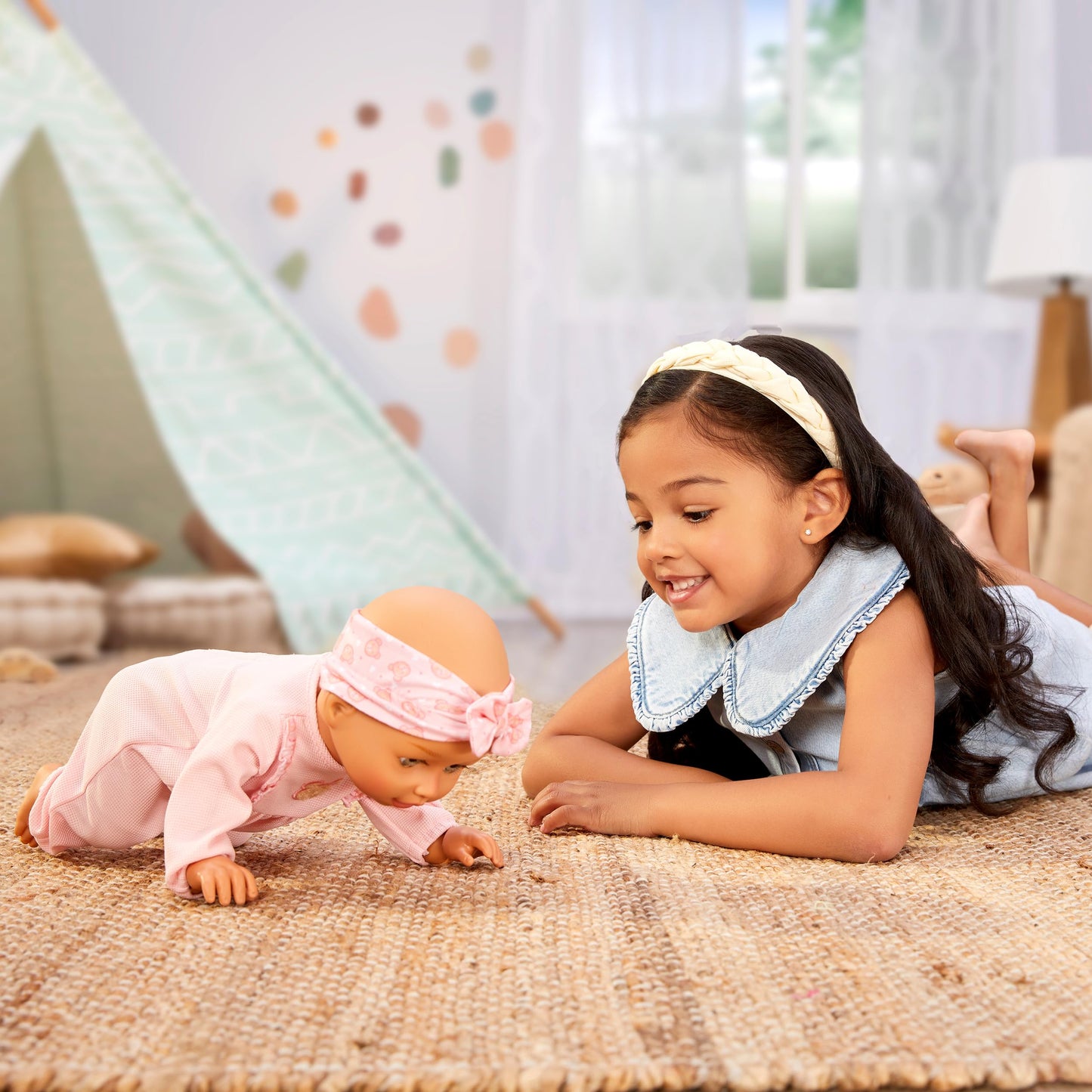 Baby Born Learn to Walk Olivia Doll – Gray-Green Eyes | Crawls, First Steps, and Realistic Sounds