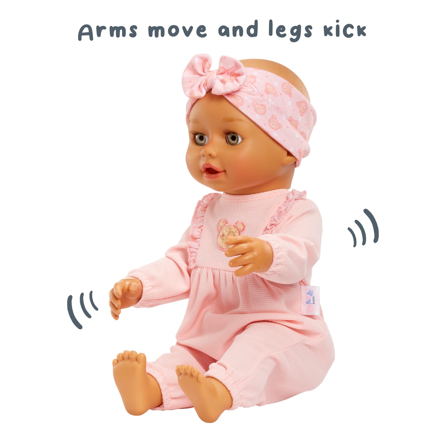 Baby Born Learn to Walk Olivia Doll – Gray-Green Eyes | Crawls, First Steps, and Realistic Sounds