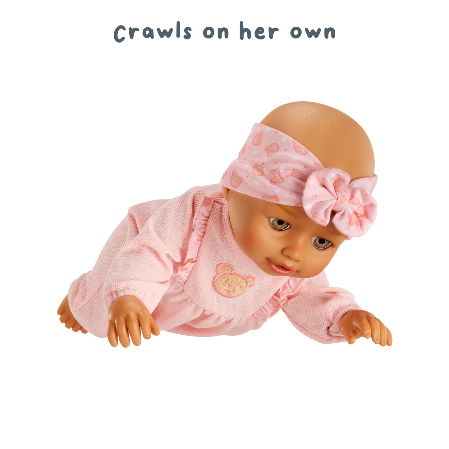 Baby Born Learn to Walk Olivia Doll – Gray-Green Eyes | Crawls, First Steps, and Realistic Sounds