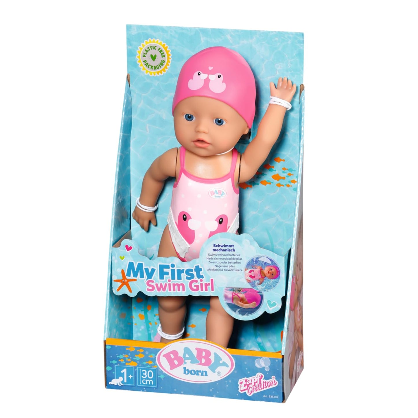BABY born My First Swim Girl 30 cm Bath Doll – Movable Arms, Water-Ready, Battery-Free