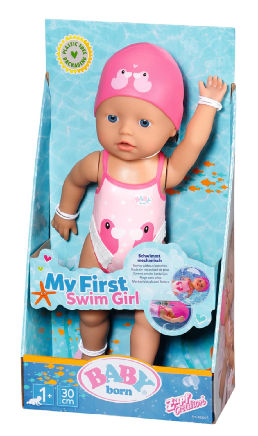 BABY born My First Swim Girl 30 cm Bath Doll – Movable Arms, Water-Ready, Battery-Free