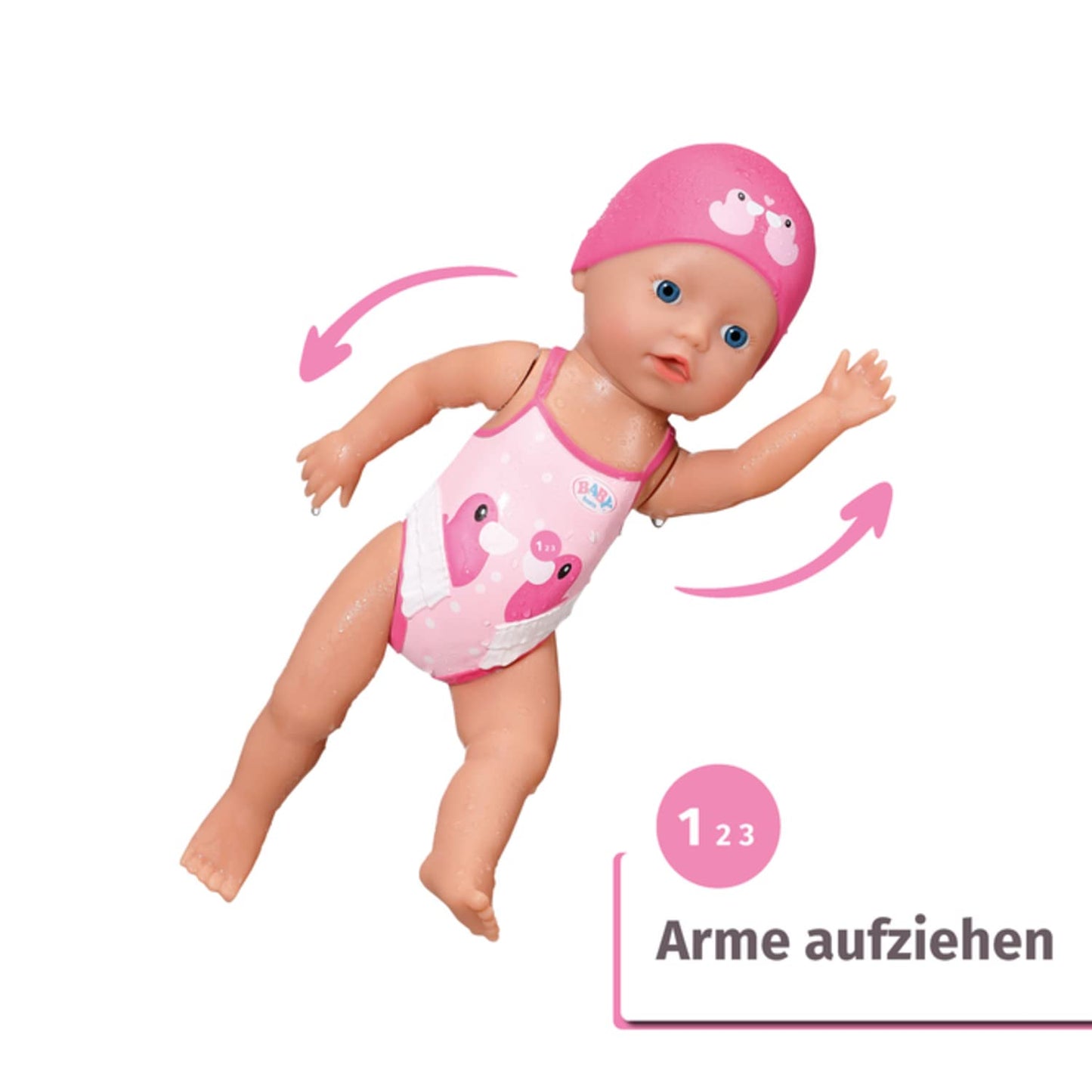 BABY born My First Swim Girl 30 cm Bath Doll – Movable Arms, Water-Ready, Battery-Free