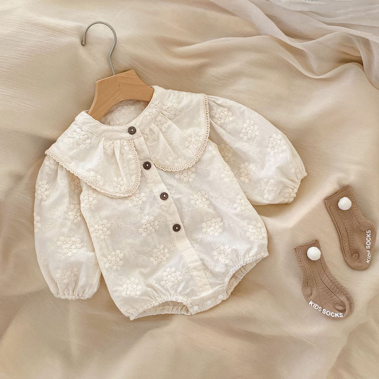 Baby Girls' Embroidered Floral Jumpsuit