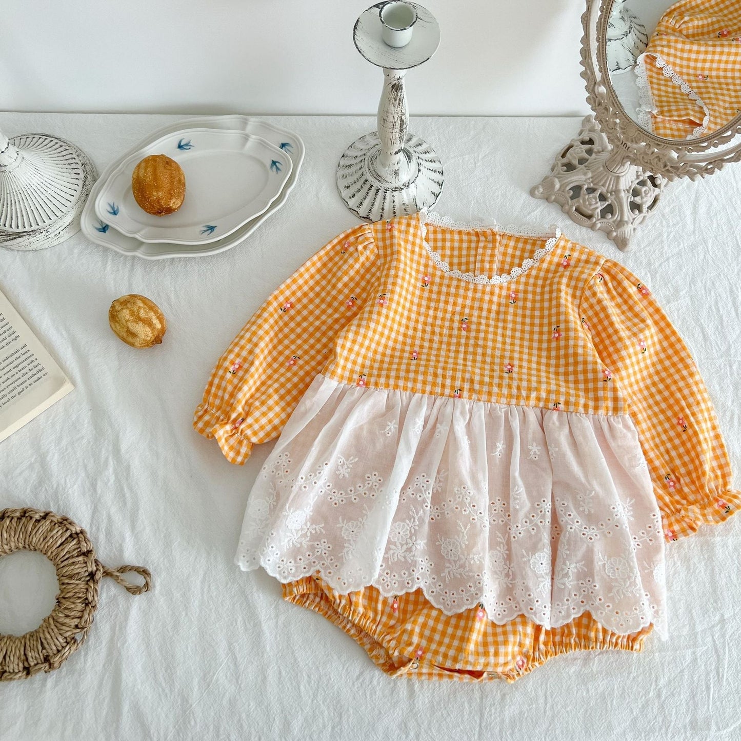 Baby Girls' Floral Lace Romper