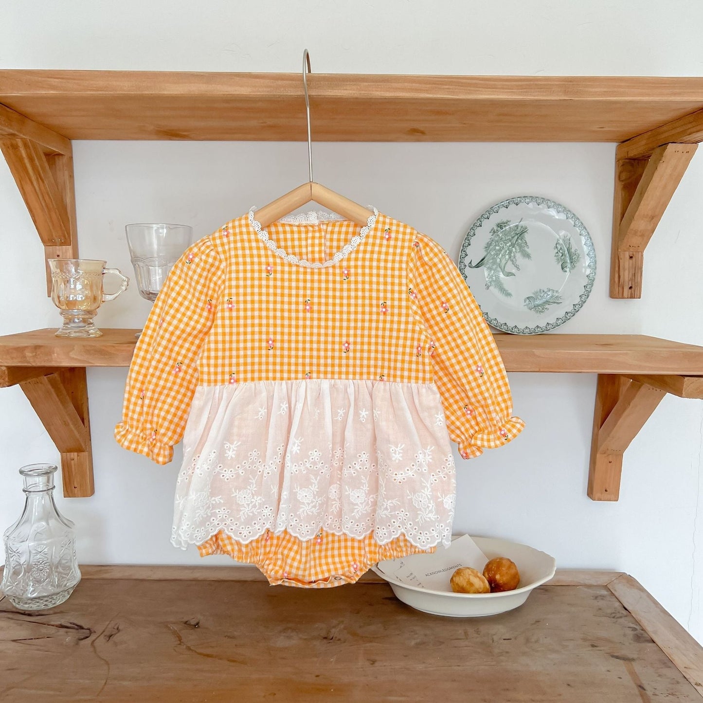 Baby Girls' Floral Lace Romper