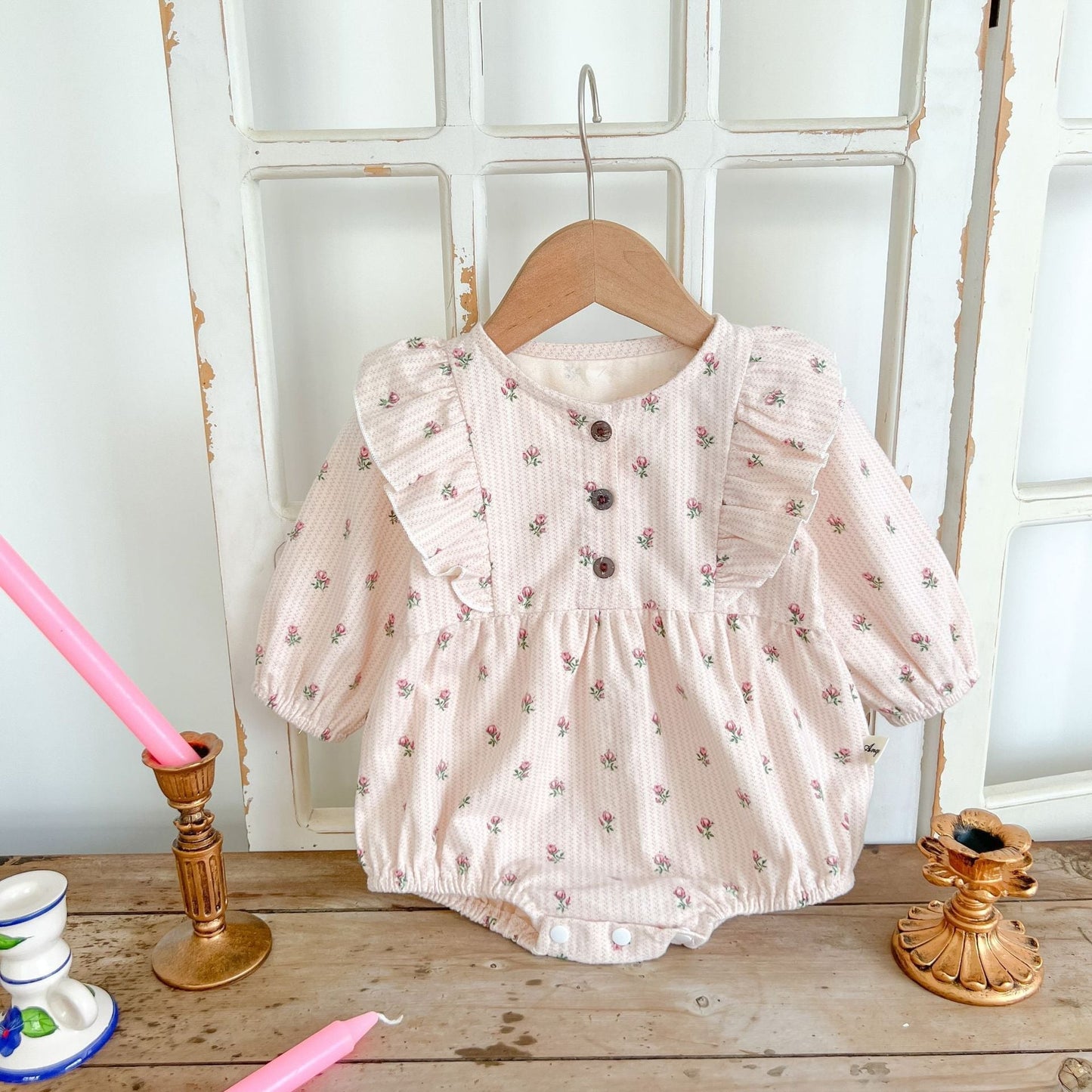 Baby Girls' Floral Long-sleeved Romper