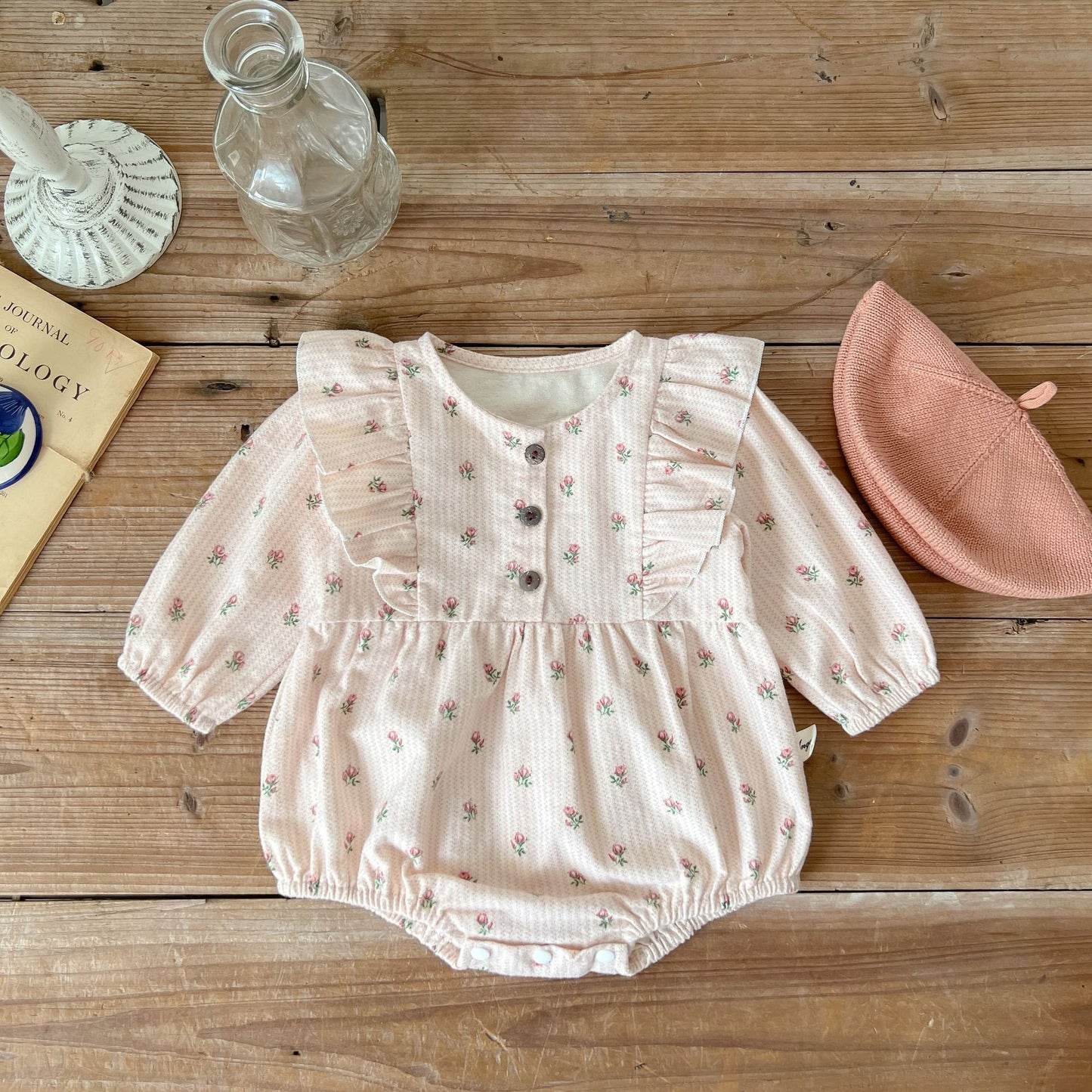 Baby Girls' Floral Long-sleeved Romper