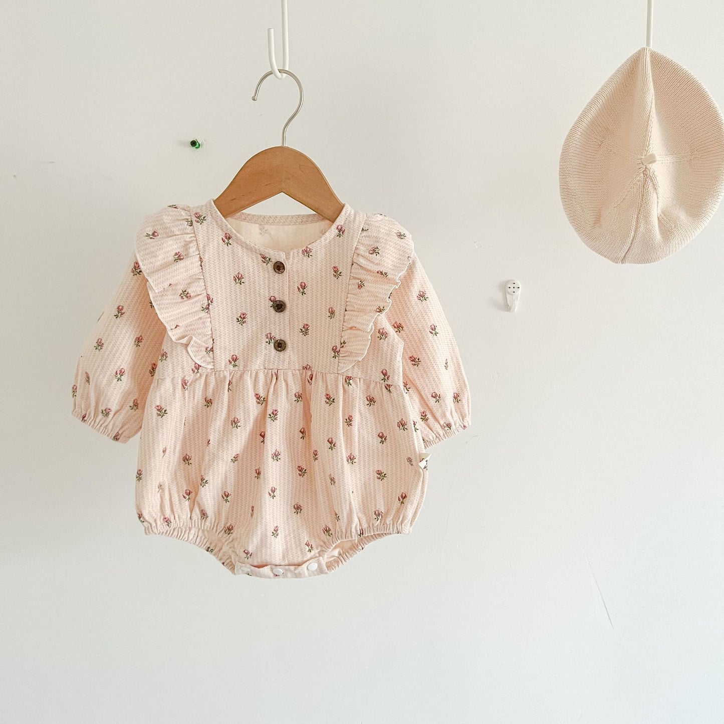Baby Girls' Floral Long-sleeved Romper