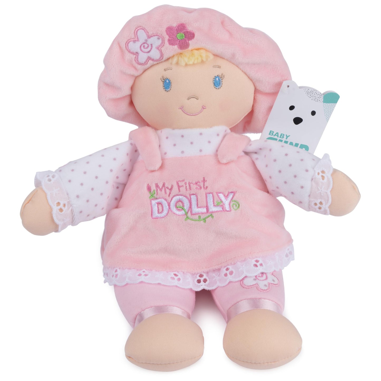 GUND Baby My First Dolly – 13” Plush Doll for Babies & Toddlers | Pink/White