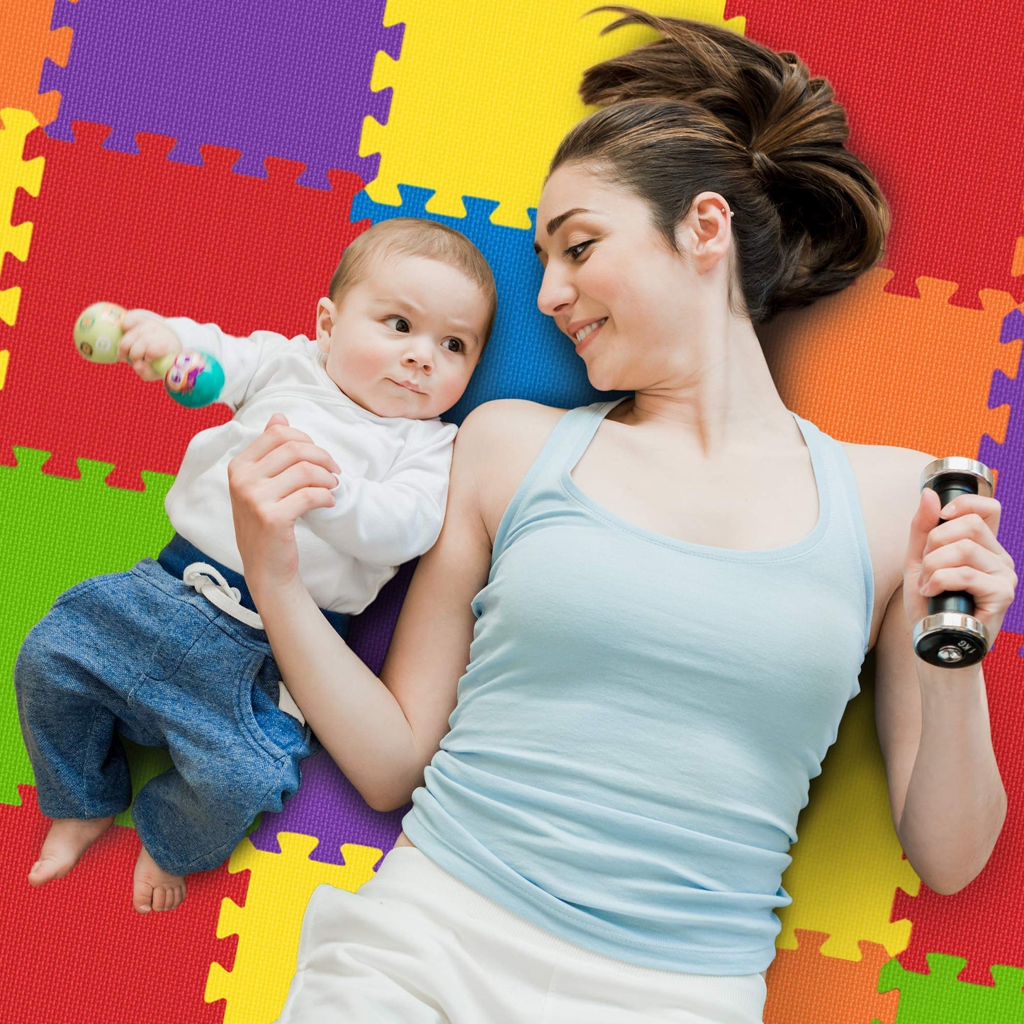 BABY LOOVI Non-Toxic Interlocking Foam Play Mat – 36 Tiles, 12x12in, 10mm Thick, 36 Sq Ft
