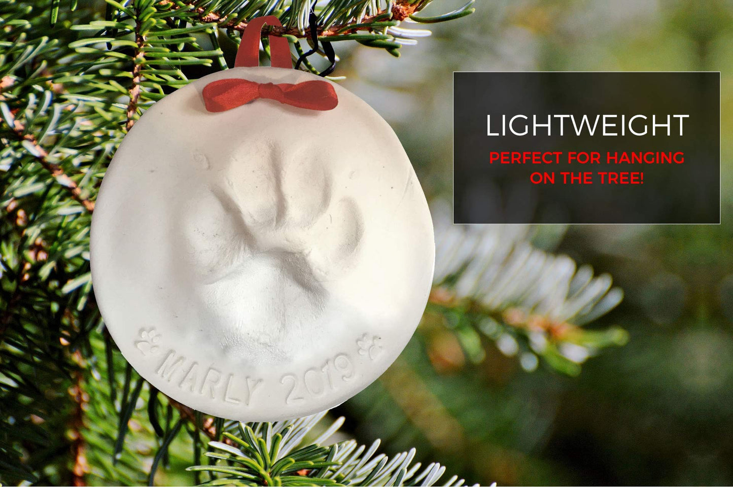 Baby Mushroom Ultimate Pawprint Keepsake Kit — Makes 2 Ornaments with Personalization Tool & Stands