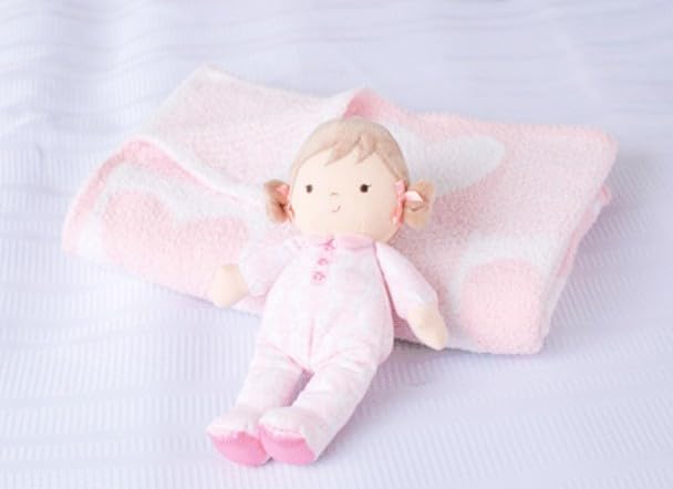 Baby Starters Little Me Plush Brigitte Doll with Rattle (11 inch) – Floral Pink Damask