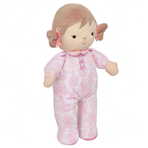 Baby Starters Little Me Plush Brigitte Doll with Rattle (11 inch) – Floral Pink Damask