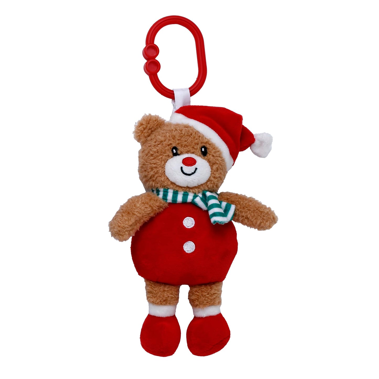 Baby Starters Magic Years Bear Chime Toy with Pull & Jiggle Vibration – 9 inch, Christmas Red
