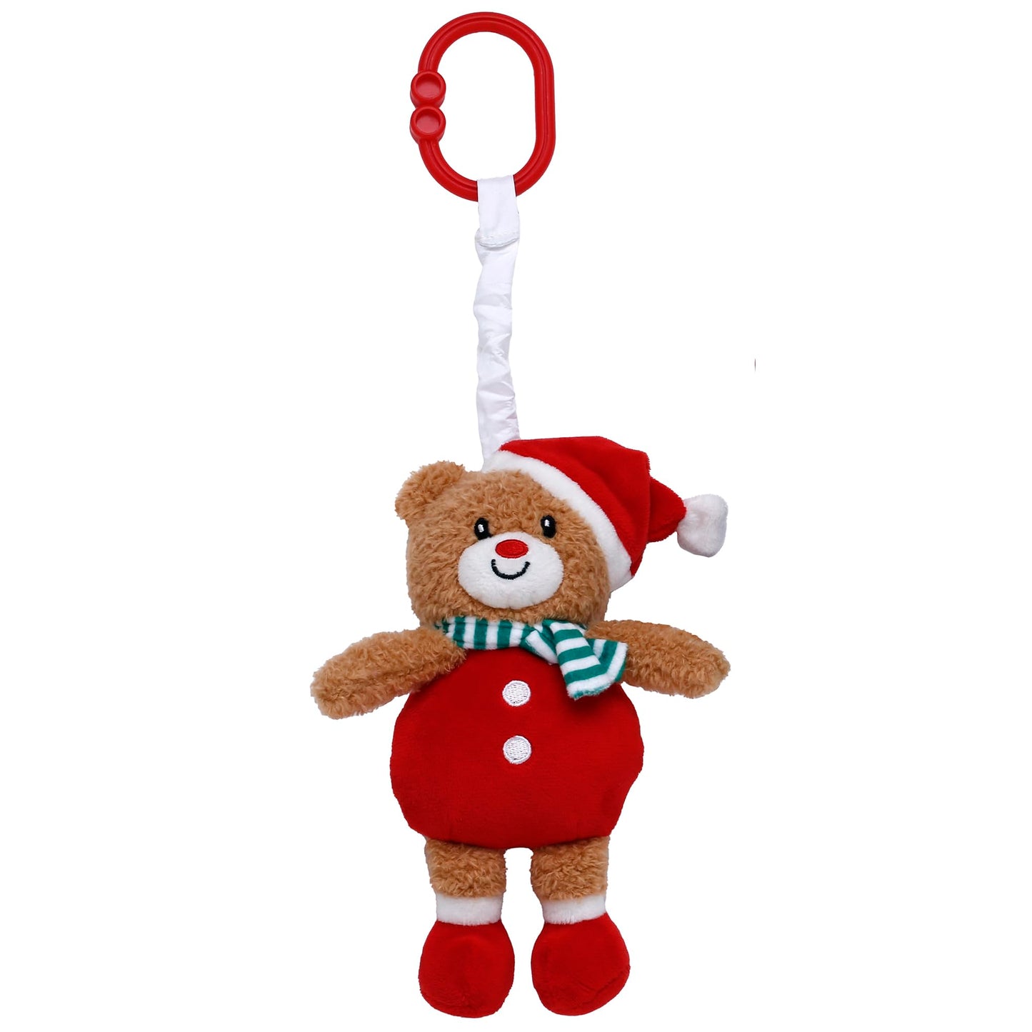 Baby Starters Magic Years Bear Chime Toy with Pull & Jiggle Vibration – 9 inch, Christmas Red