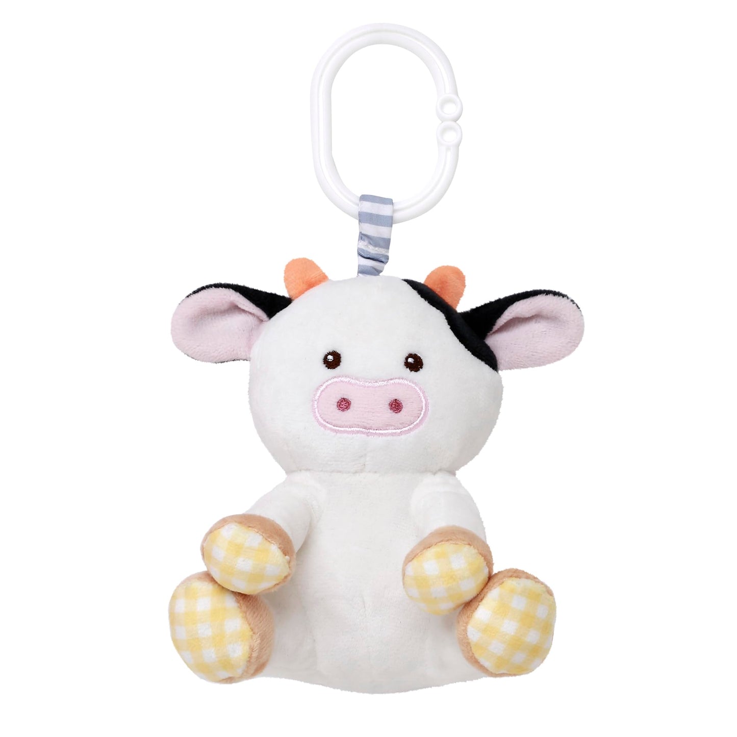 Baby Starters Magic Years Cow Chime Toy – Pull & Jiggle, 8-inch with Travel Hook