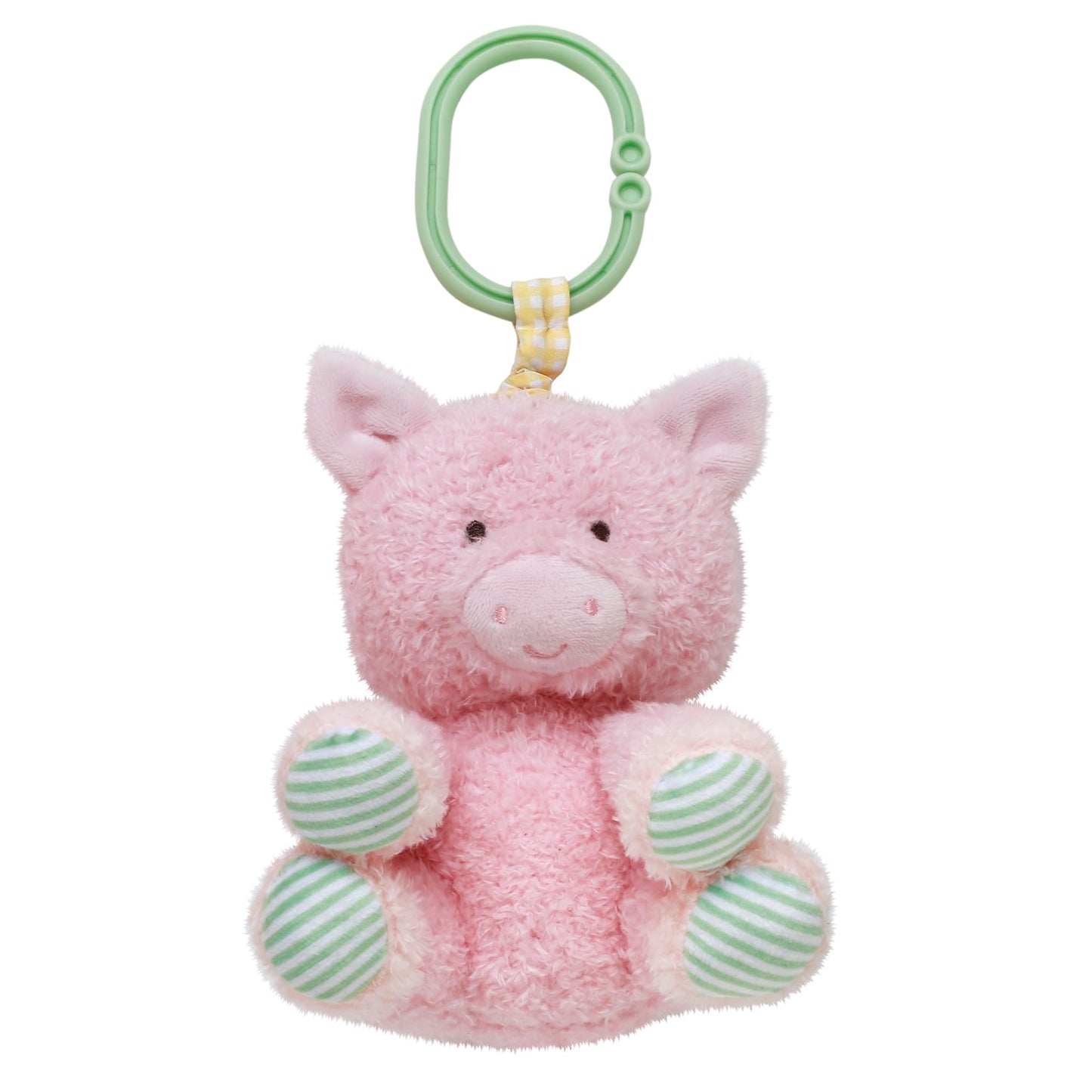 Baby Starters Magic Years Pig Chime Toy – Pull & Jiggle, Travel Hook, Pink, 8 Inch