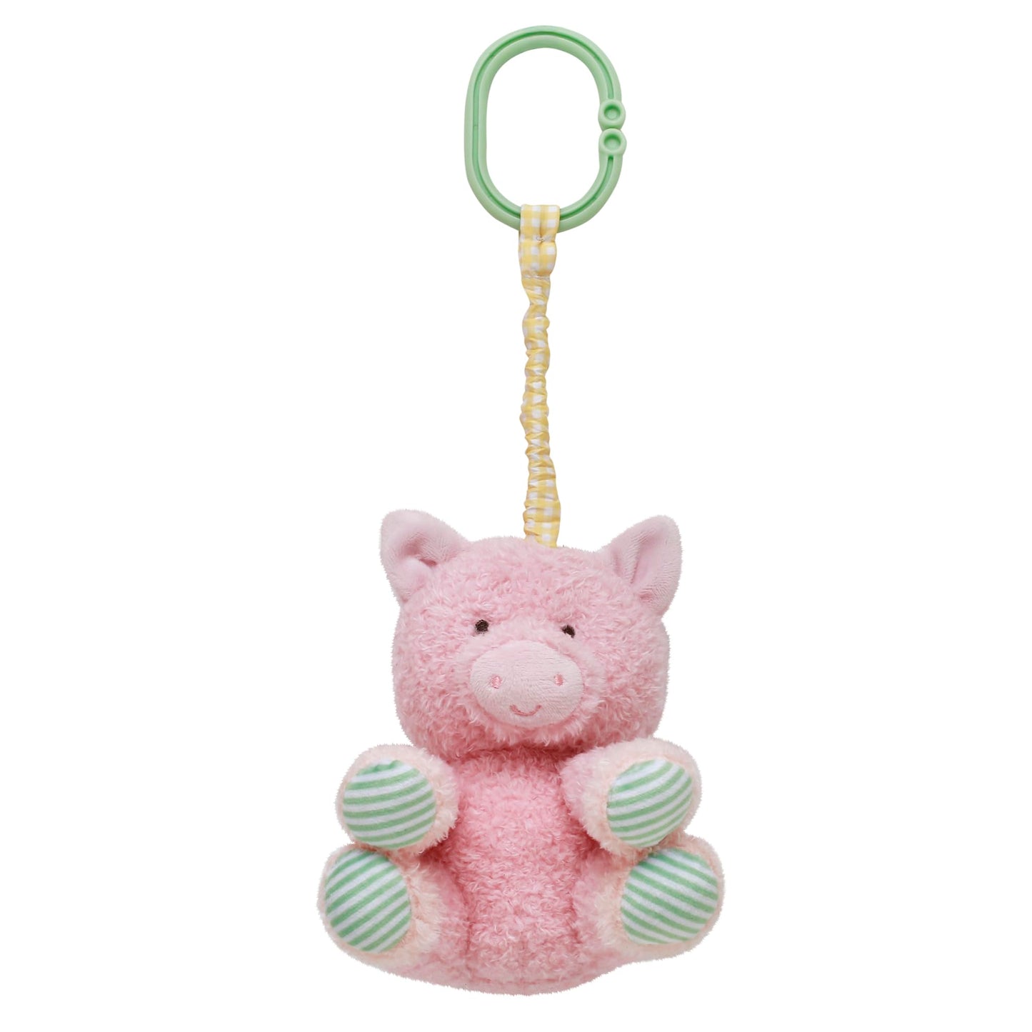 Baby Starters Magic Years Pig Chime Toy – Pull & Jiggle, Travel Hook, Pink, 8 Inch