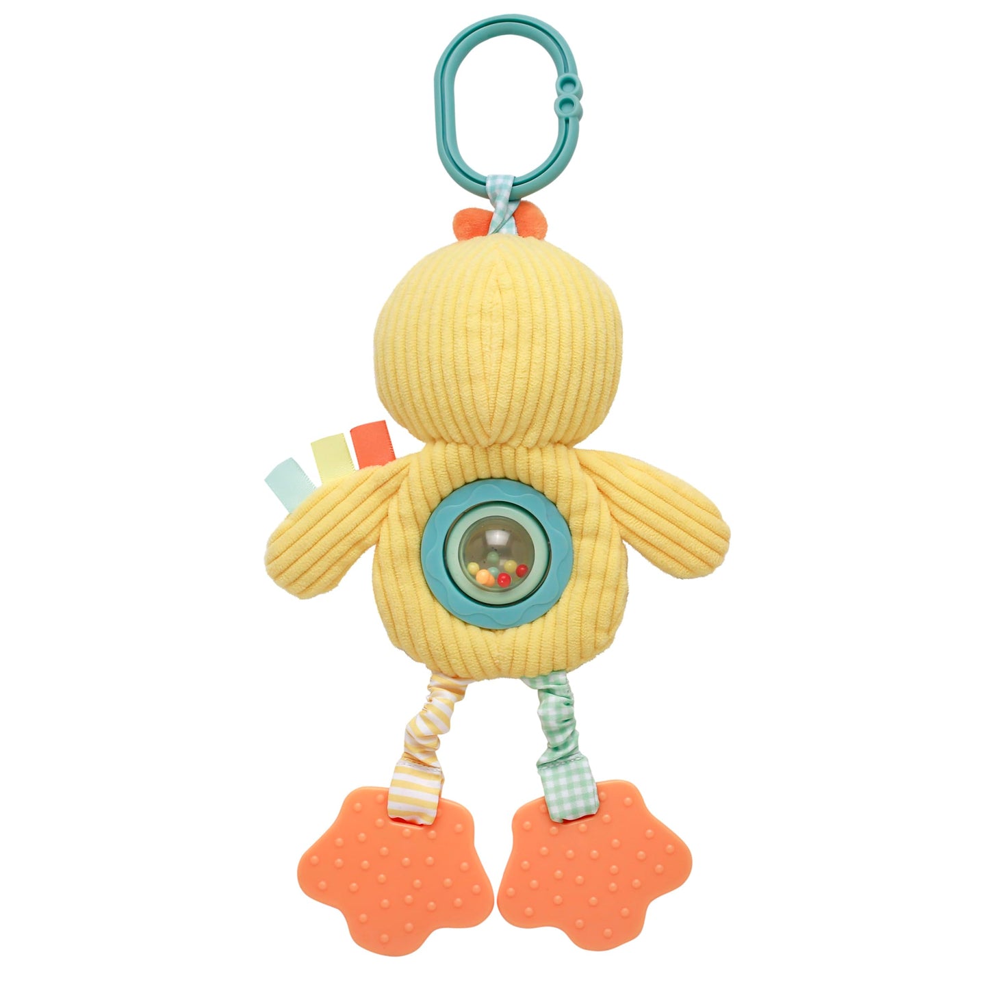Baby Starters Plush 10-Inch Activity Toy with Teethers, Crinkle, Spinner – Yellow Chick