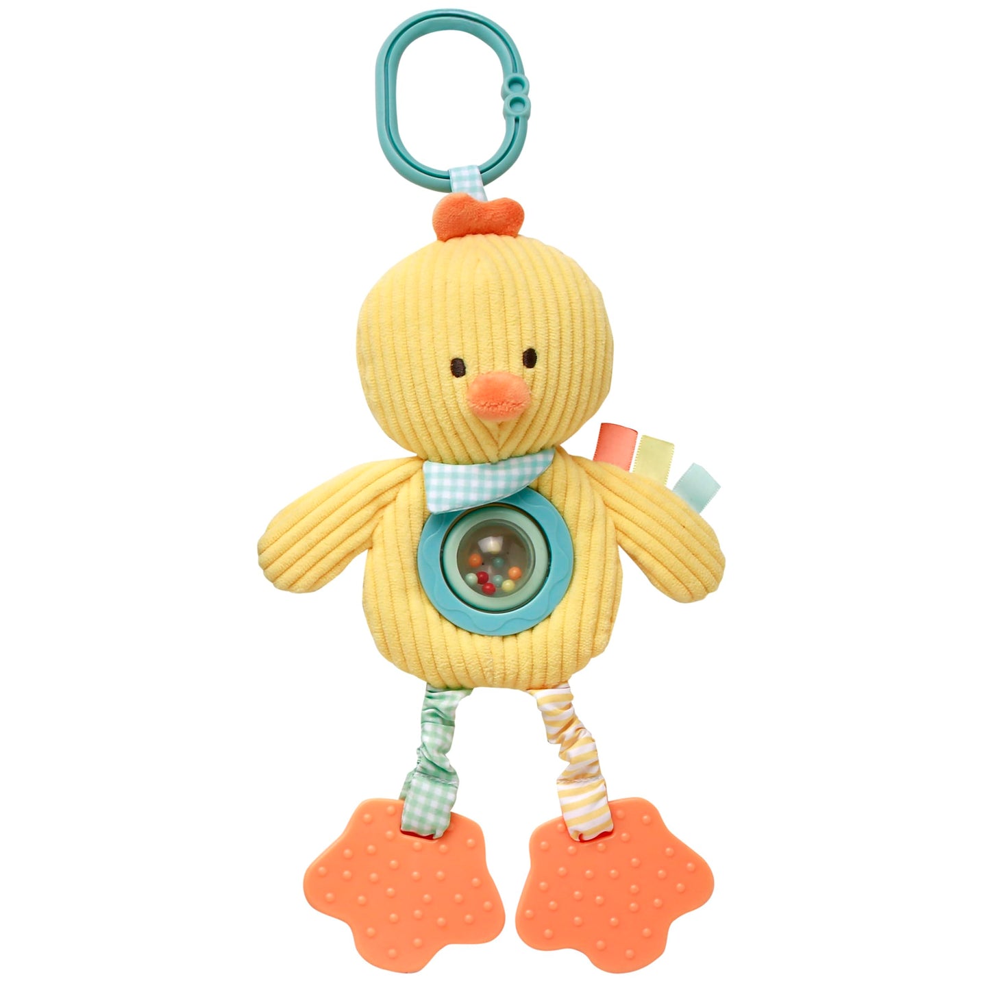 Baby Starters Plush 10-Inch Activity Toy with Teethers, Crinkle, Spinner – Yellow Chick
