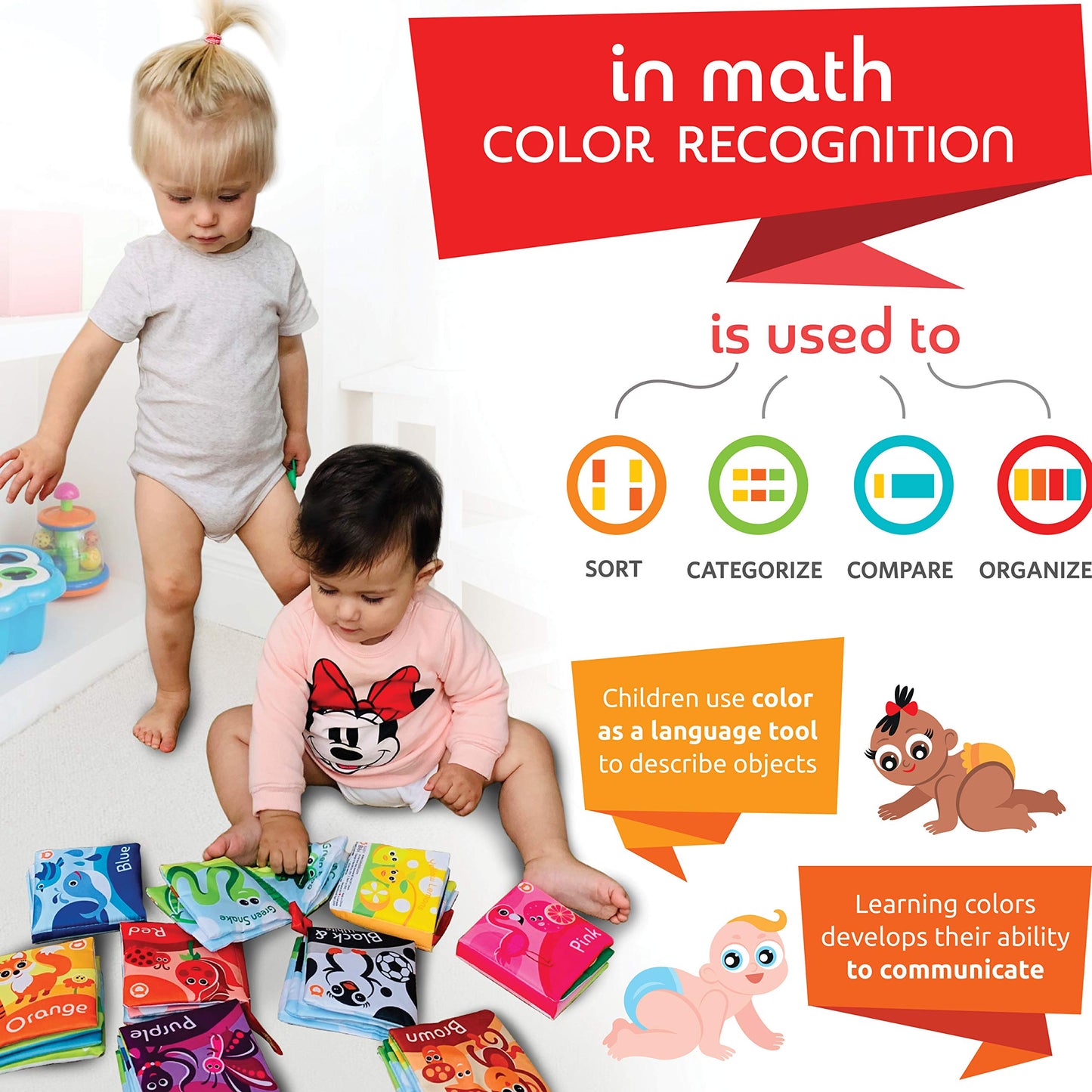 BabyBibi Cloth Books for Babies (Set of 9) – Color Recognition Series