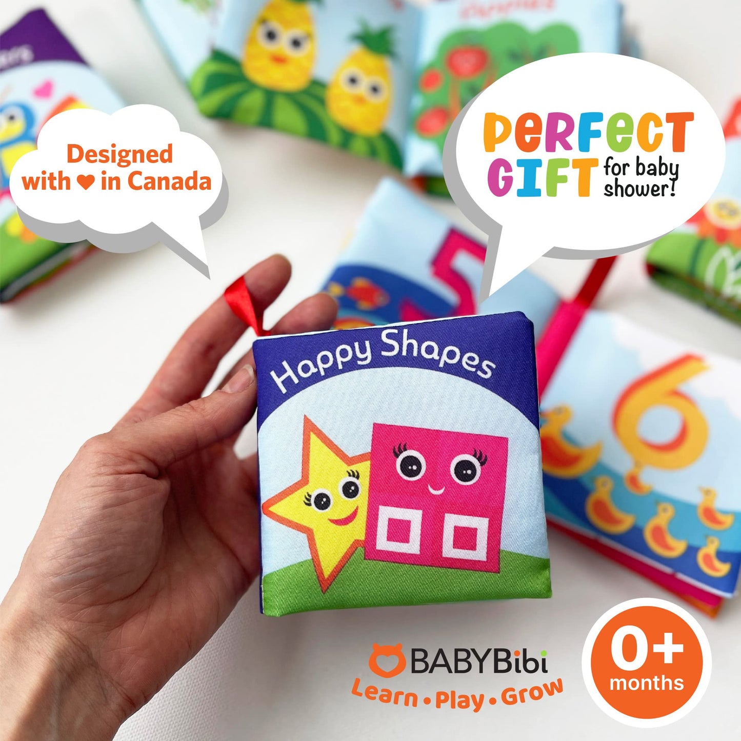 BabyBibi Cloth Books for Babies (Set of 6) – Soft, Durable Books with Crinkle Paper