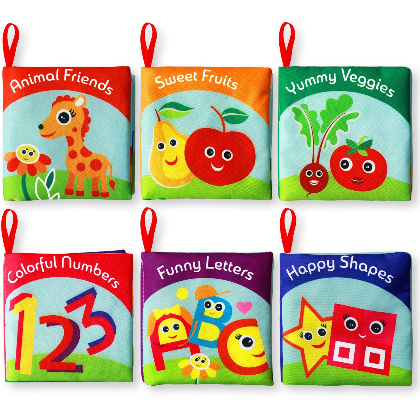 BabyBibi Cloth Books for Babies (Set of 6) – Soft, Durable Books with Crinkle Paper