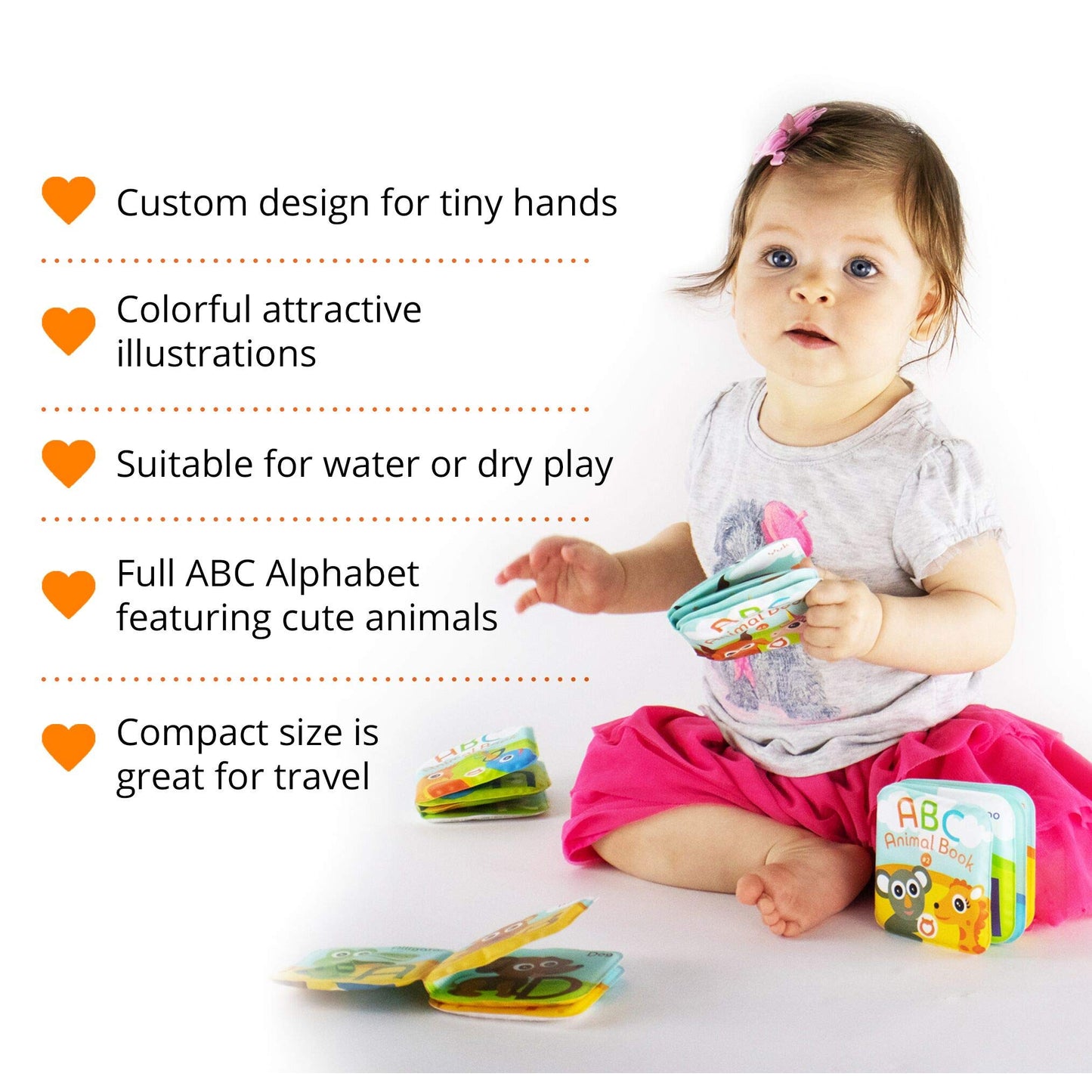 BabyBibi Floating Bath Books – ABC Animals (Set of 4) Waterproof Toddler Bath Toys