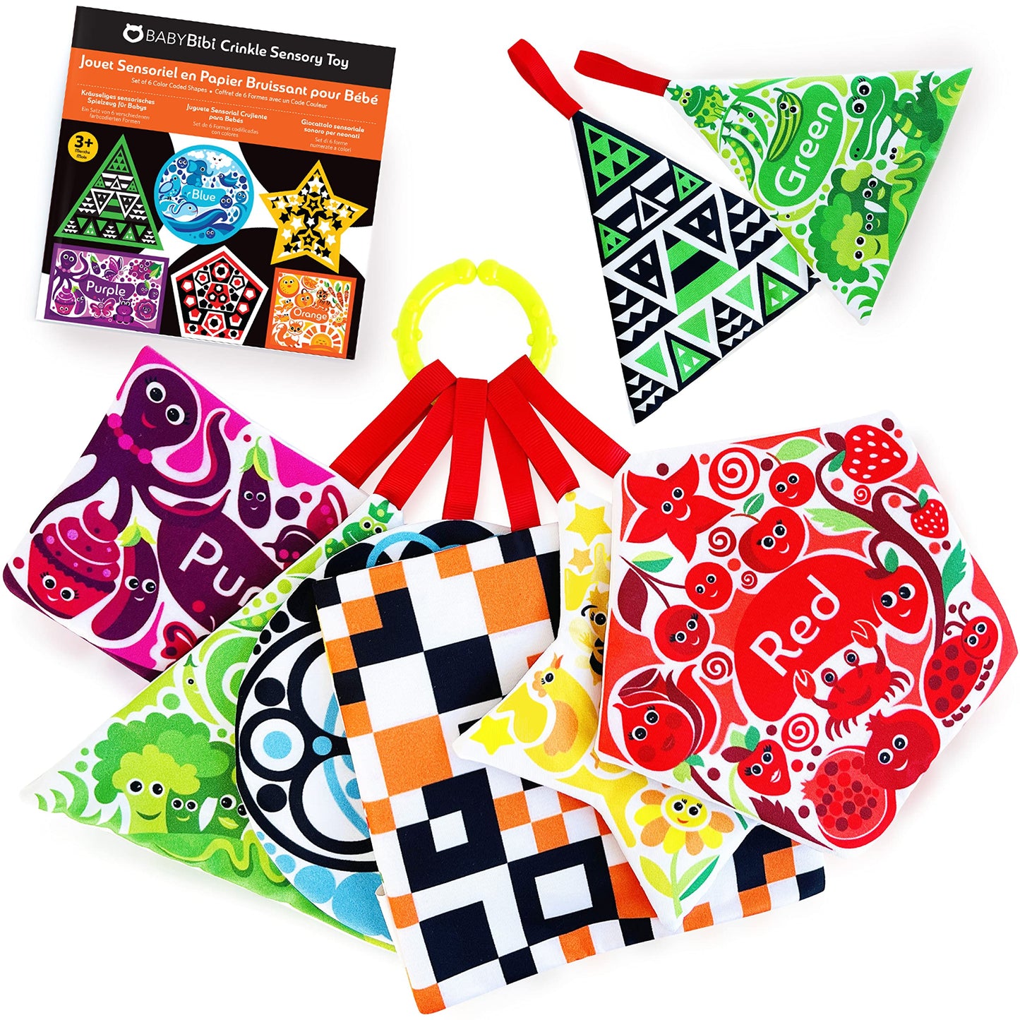BabyBibi High Contrast Crinkle Shapes – Visual Development Sensory Toy