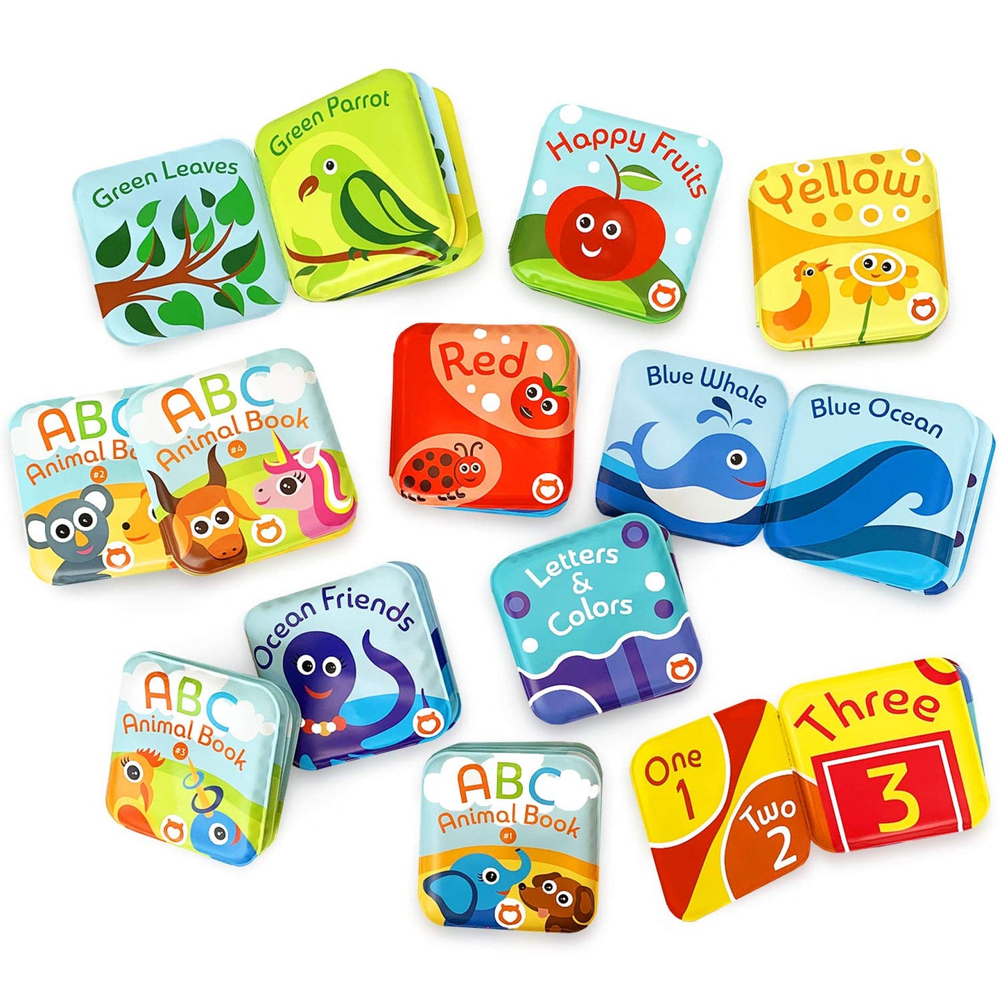 BabyBibi Super Bath Book Set 12 – Fruits, Ocean Friends, ABC & Numbers