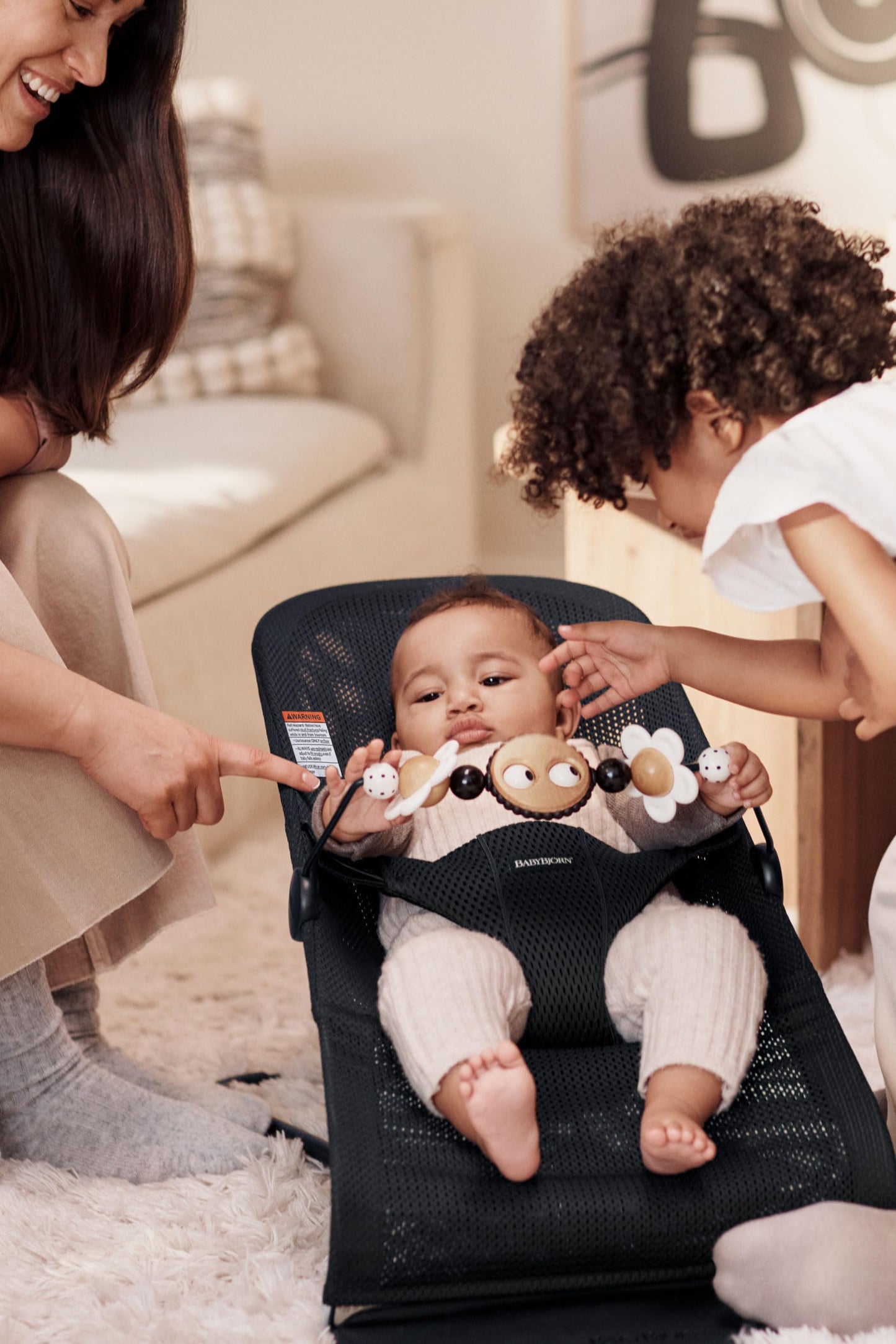 BabyBjörn Googly Eyes Toy for Bouncer – Black & White, Easy Attach & Spin Bar