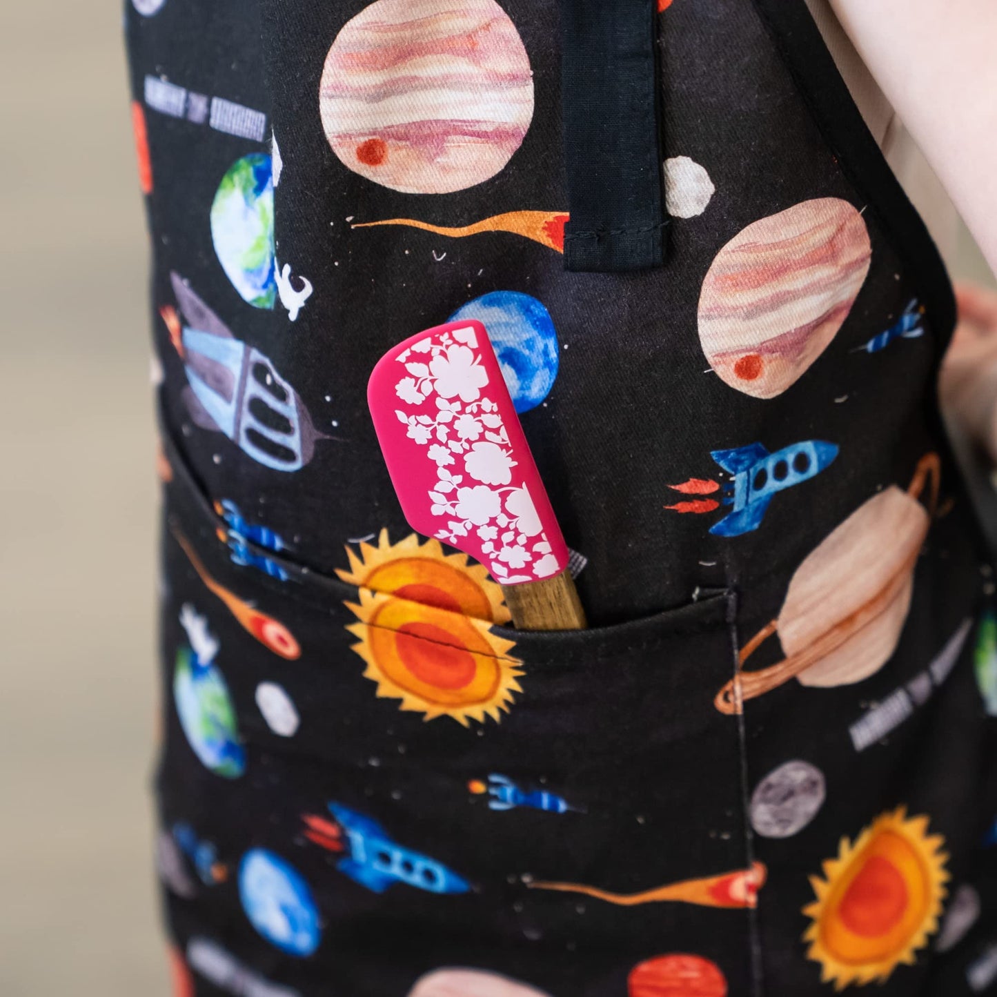 BABYBOET Kids Aprons – Adjustable Cotton Toddler Apron, Cosmic Collection