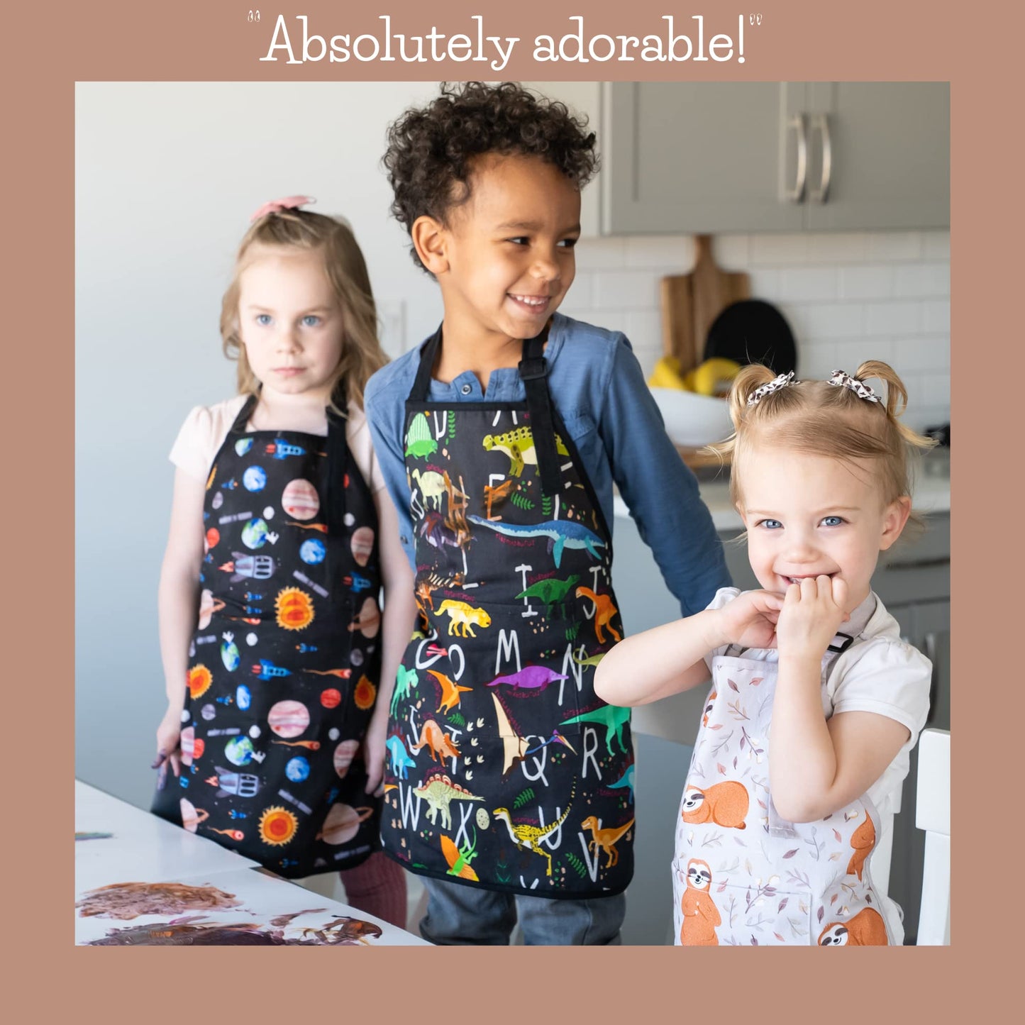 BABYBOET Kids Aprons | Cosmic Collection with Adjustable Neck & Pocket