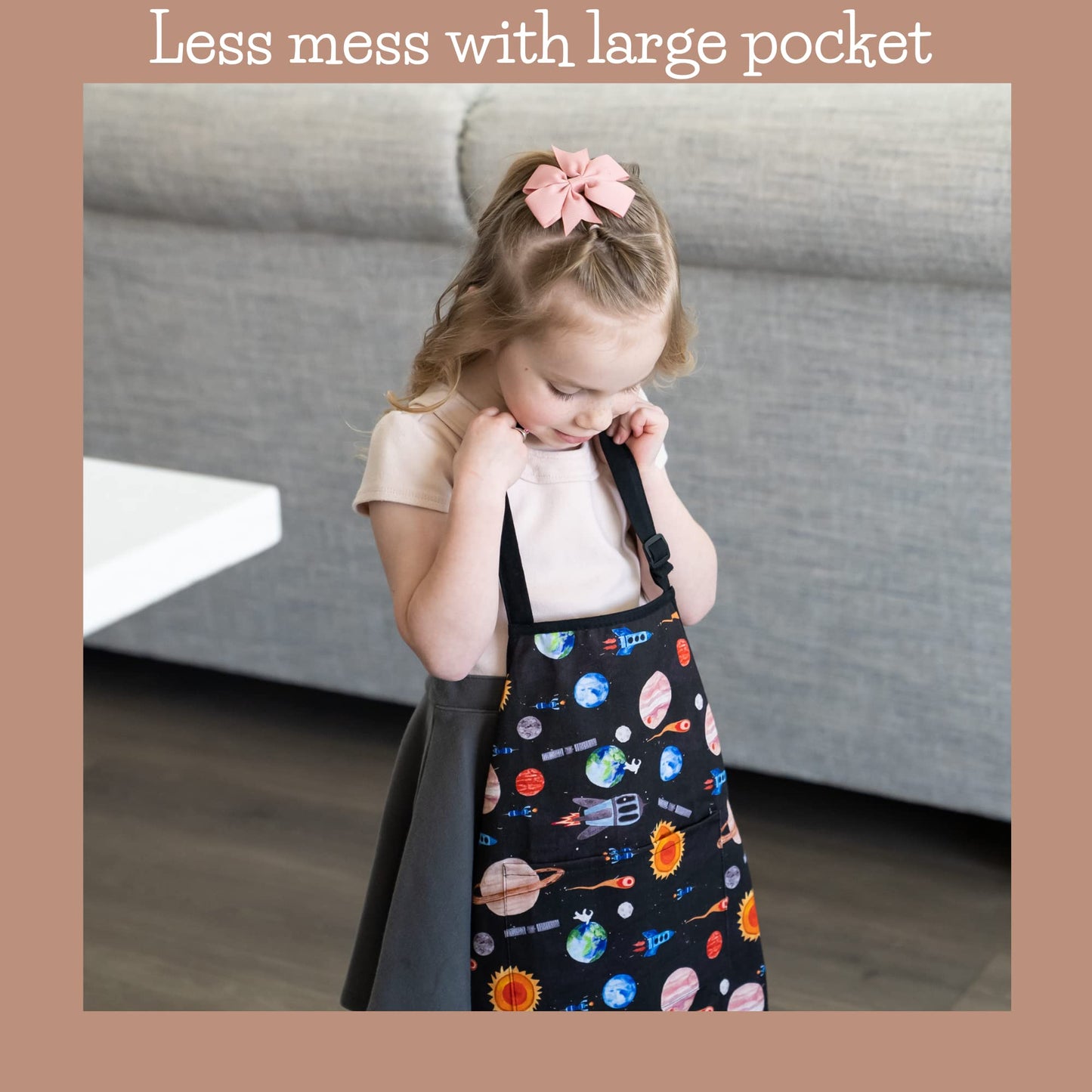 BABYBOET Kids Aprons | Cosmic Collection with Adjustable Neck & Pocket