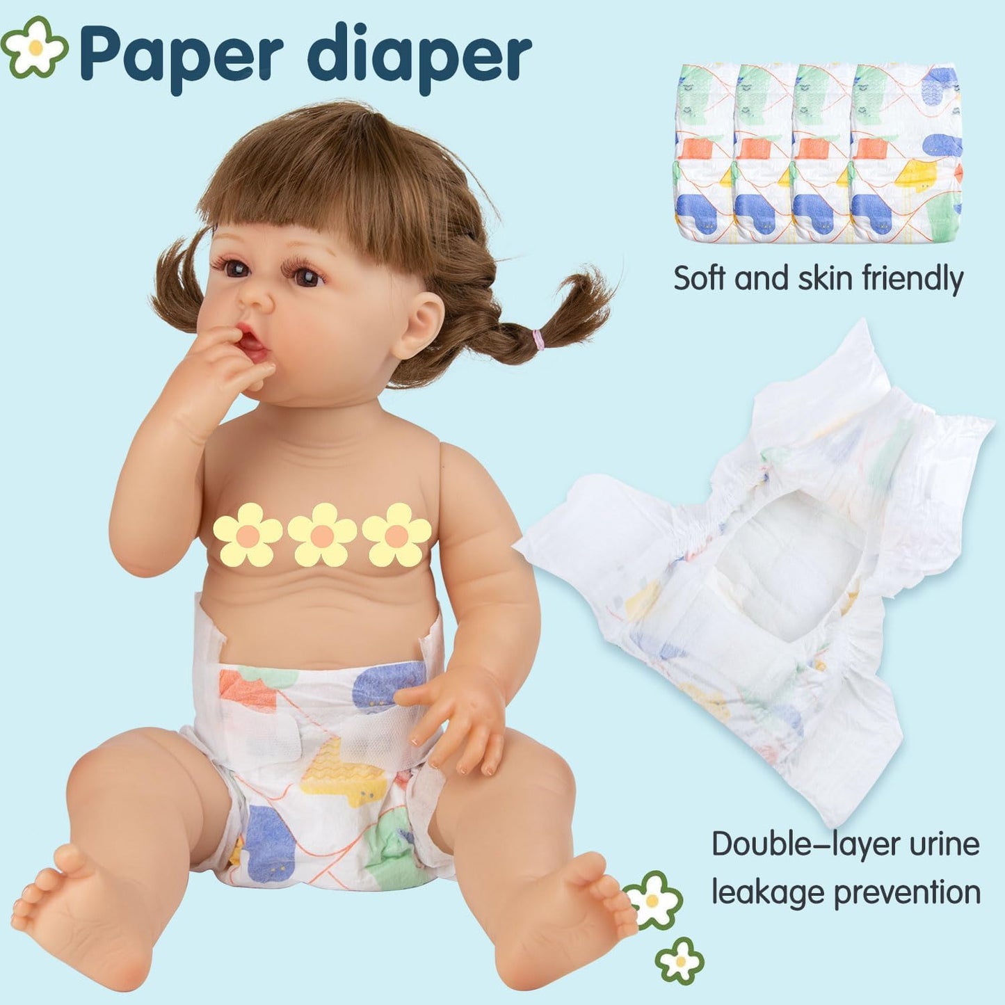 13-Piece Dinosaur Doll Clothes Set for 17-22in Reborn Dolls + Bassinet | Babyfere