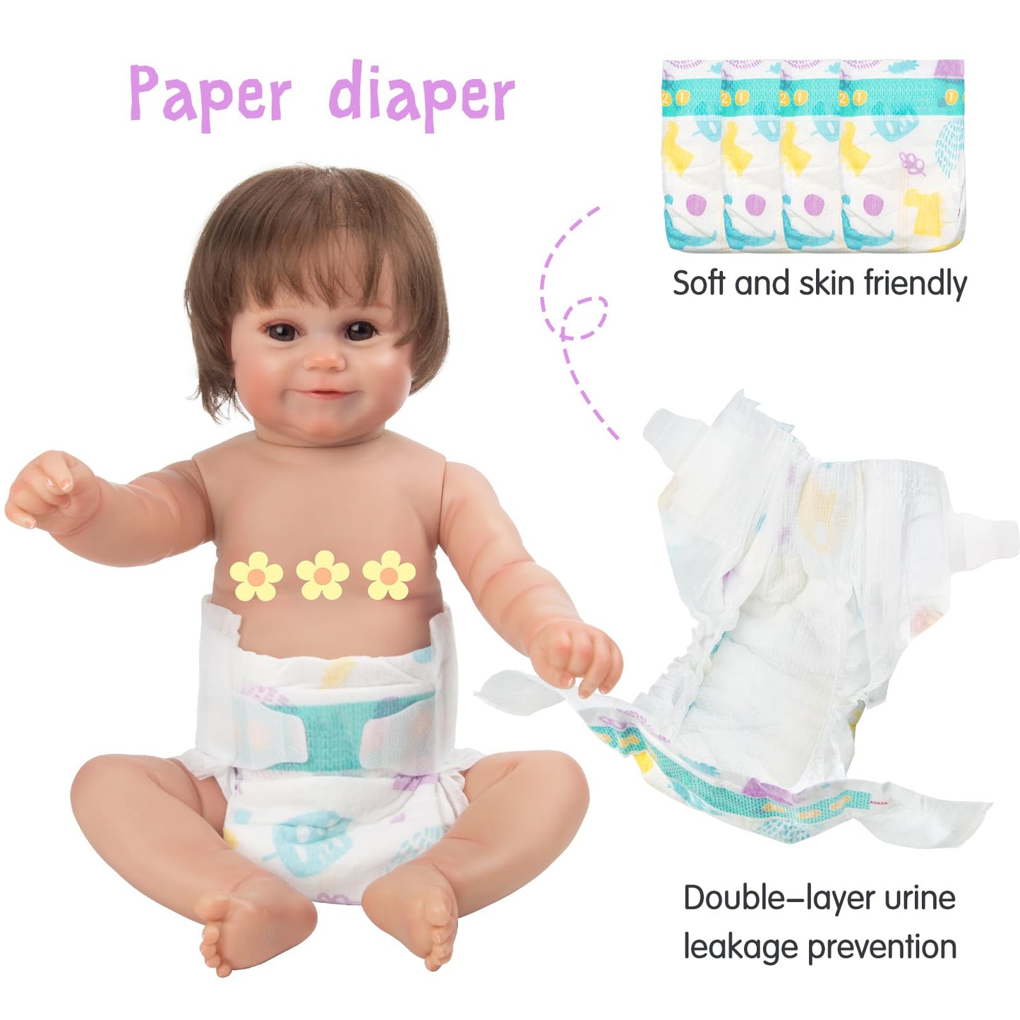 Babyfere 12 Pcs Reborn Doll Clothes Set with Purple Unicorn Backpack for 20-22 Inch Dolls