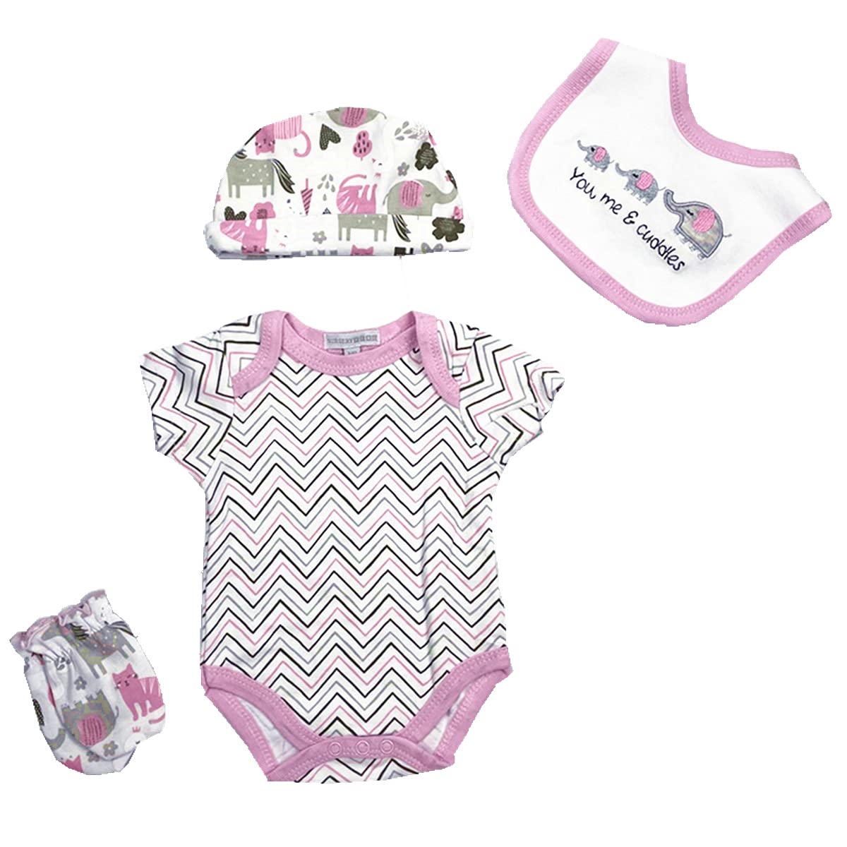 Babyfere Reborn Doll Clothes Set 18-22 Inch | Elephants 5-Piece Outfit