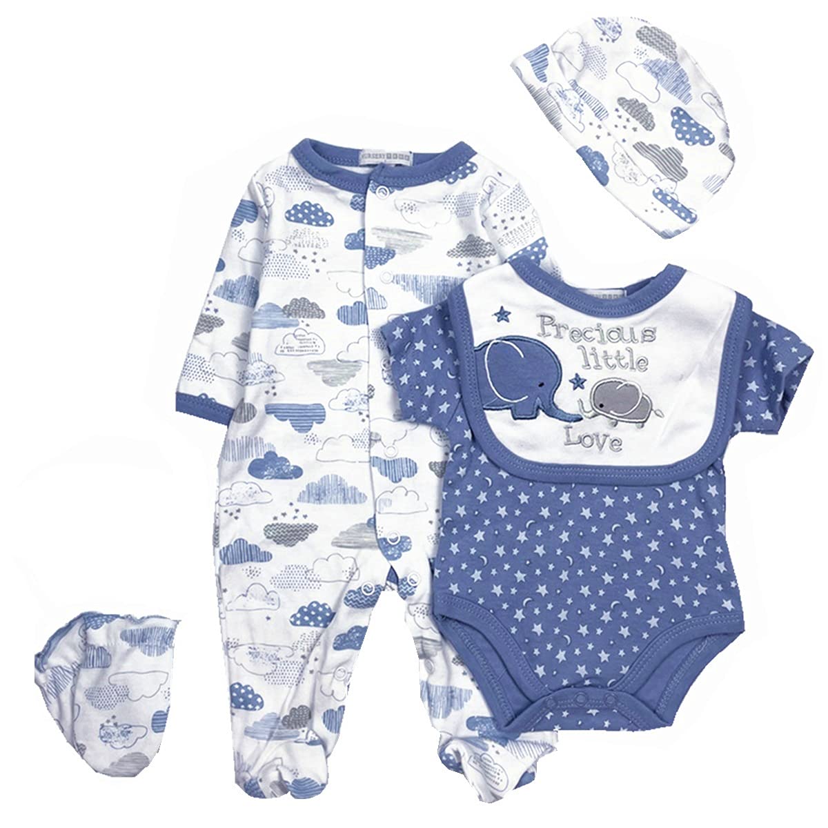 Babyfere Reborn Dolls Boy Clothes 5-Piece Elephant Outfit Set for 20-22 Inch Dolls